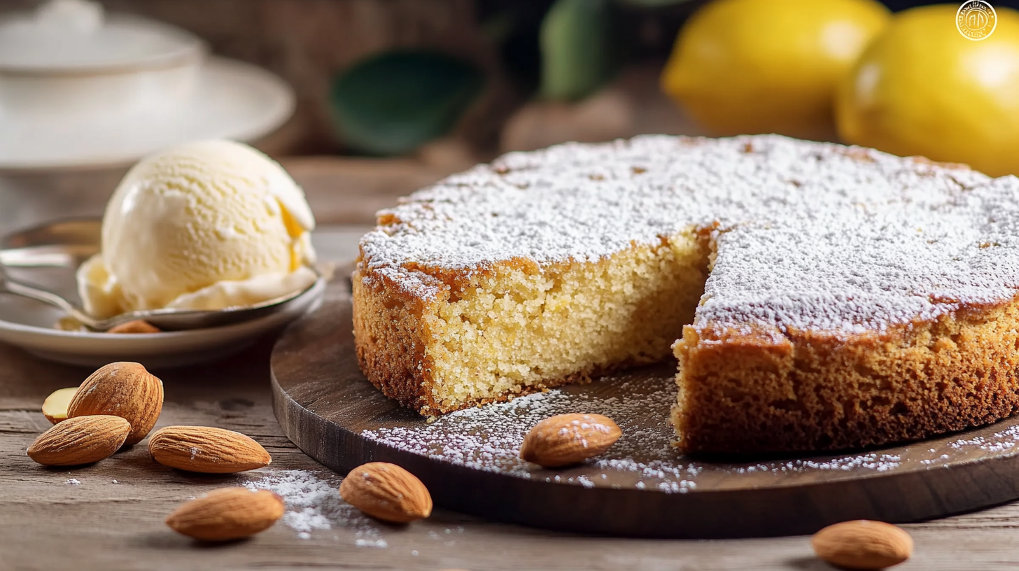 Gató de almendra mallorquín: a spongy sponge cake made with local almonds, a classic of Mallorcan gastronomy.