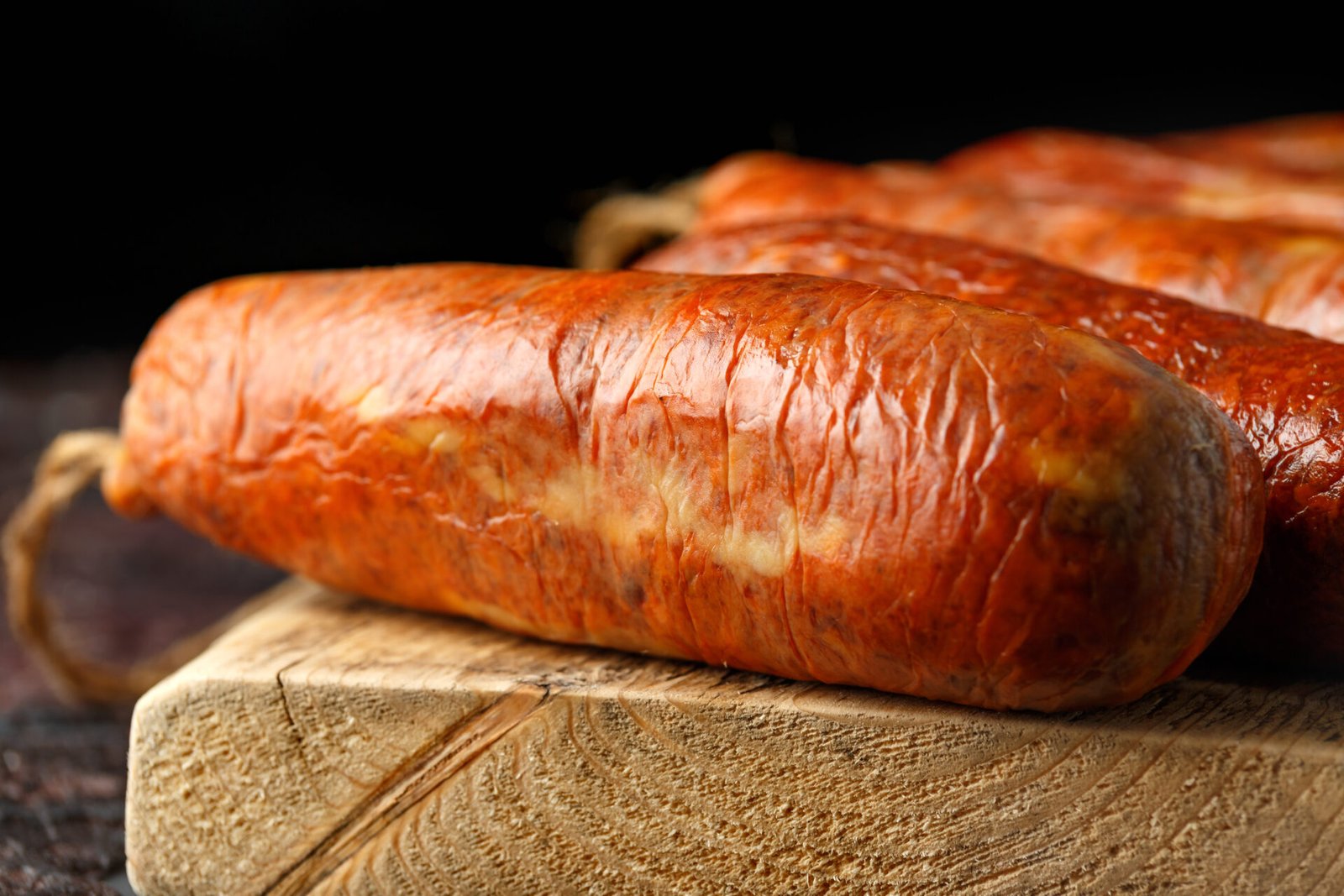 Traditional Balearic raw cured meat sobrasada sausage made from ground pork, paprika and spices